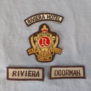 Lot Of 4 Embroidered Patches Riviera Hotel & Casino Las Vegas Doorman Unused